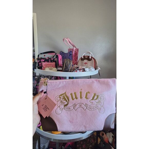 Juicy Couture velvet make up pouch+toiletery bottle nwt - Picture 1 of 2